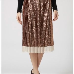 Topshop Rose Gold Sequin Skirt